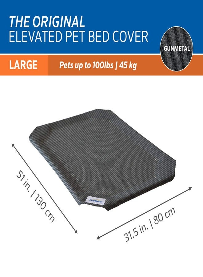 Coolaroo The Original Elevated Pet Bed Replacement Cover, Large Gunmetal , 51"L x 51"W x 0.3"Th - Image 3